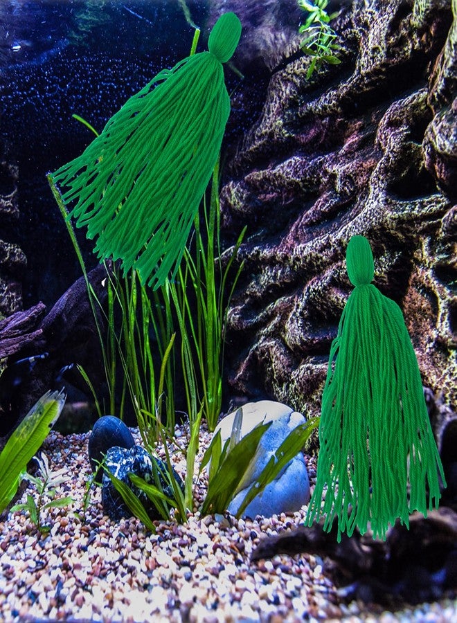 TTFdacai 2PCS Fish Spawning Mops Fish Breeding Aquatic Plant Fish Hideout for Aquarium Floating, Fry Hiding Decorations, Green - Image 1